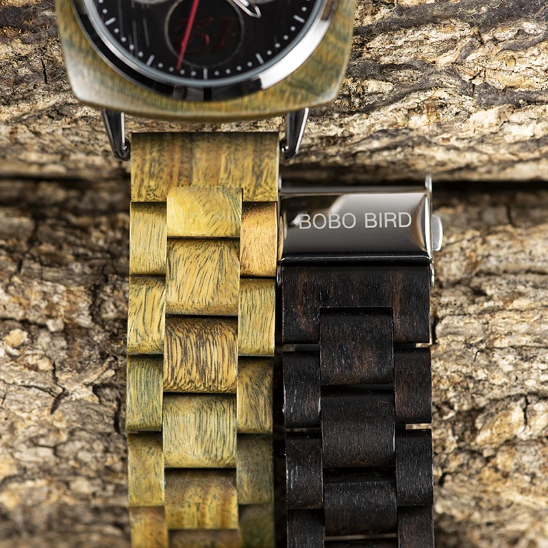 BOBO BIRD Stylish Luxury Men Wood Watches relogio masculino Timepieces Military Quartz Wristwatch In Wood Gift V-S06