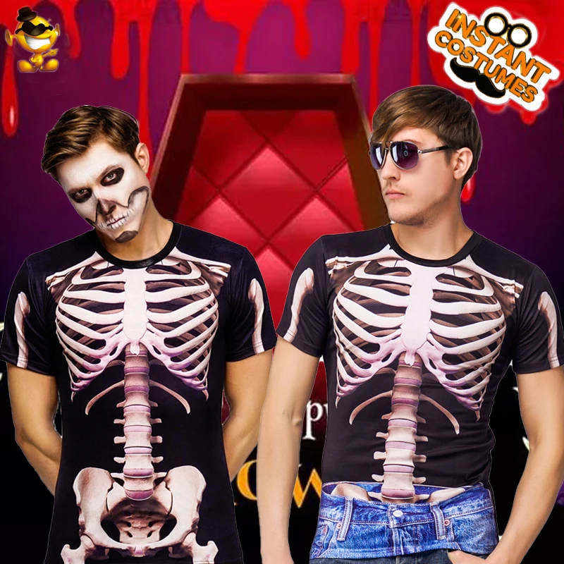 Halloween Men skeleton 3 D Print T 