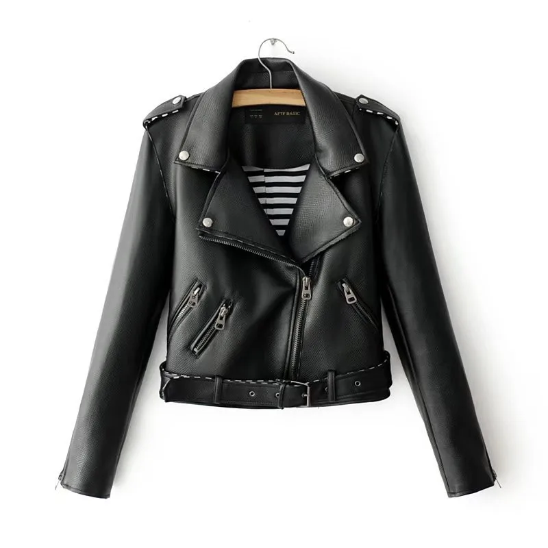 

Spring Women PU Bomber Jacket 2018 Fashion Streetwear Motorcycle Zipper Leather White Outerwear Parkas