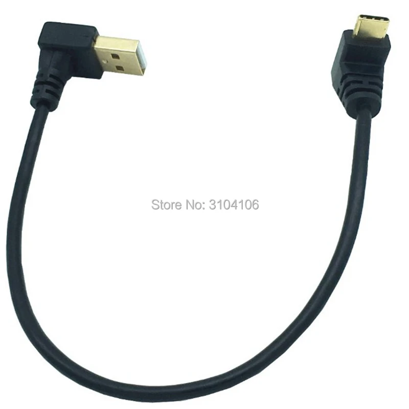 25 см позолоченные до угла USB2.0(Тип-) штекерным USB3.1(Тип-C) мужской вверх и dwon угол USB синхронизации данных и зарядный кабель Разъем