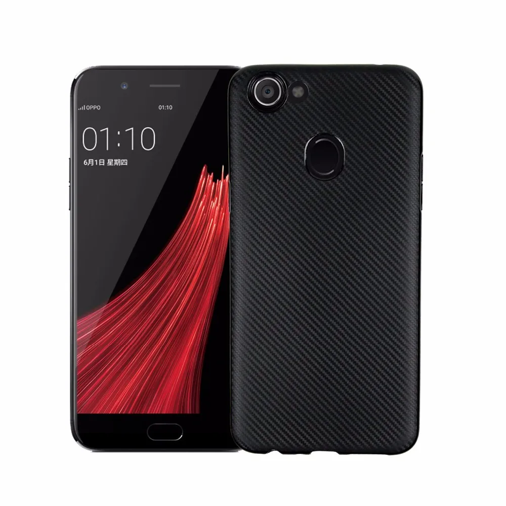 

1pcs/lot free shipping Carbon Fiber Soft TPU Case Cover For OPPO F5