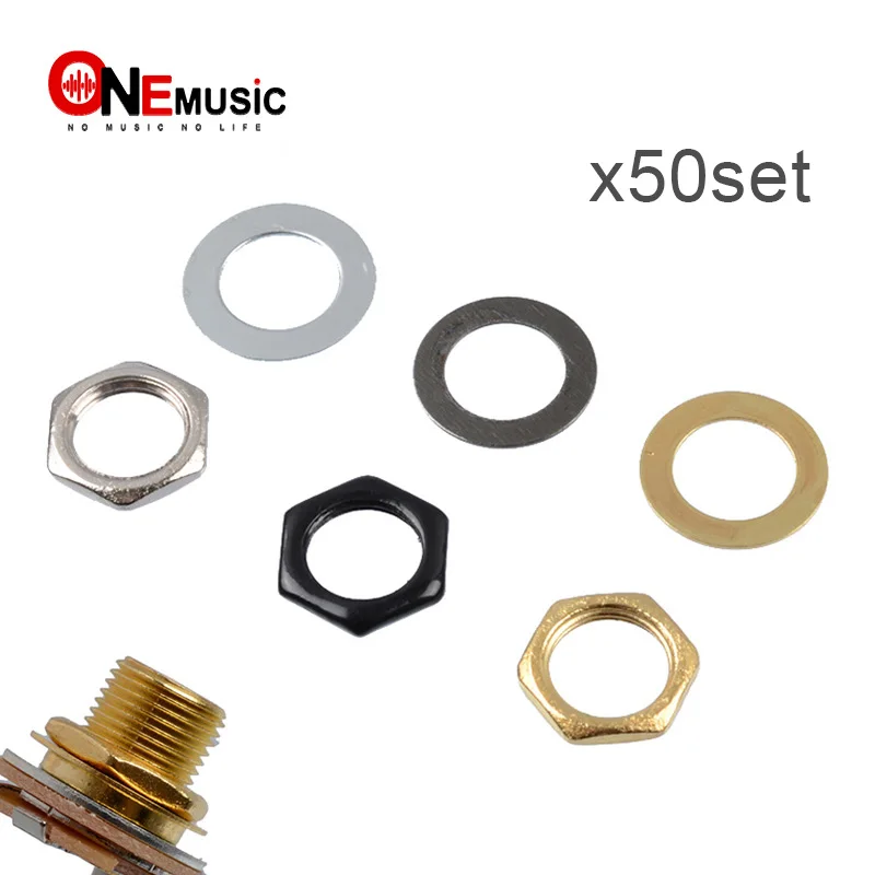 5 Set Dadi E Rondelle Per Chitarra – M9 X 0.75, In Ottone E Ferro, Colore Oro, Per Jack E Ingressi