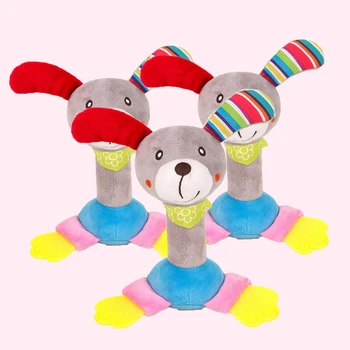 

Baby Soft Hanging Rattle Crinkle Squeaky Toy Animal Ring Plush Toy for Infant Car Bed Crib 1pc Soft Handbells