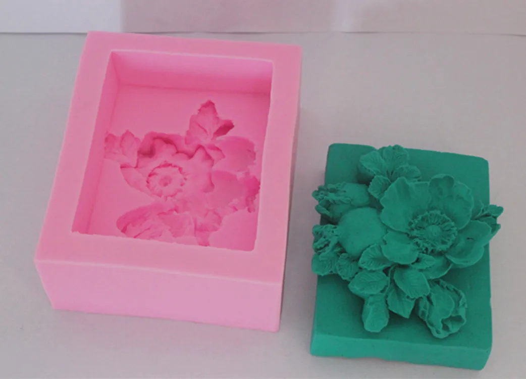 Soap Molding Silicone dies Flower Pattern silicone mold Handmade Salt Craft Soap Making mould