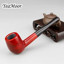 Красные сандалии ручной работы деревянная труба 14,5 см прямая курительная трубка табачный набор 9 мм фильтр табачная трубка 10 инструментов деревянная труба набор