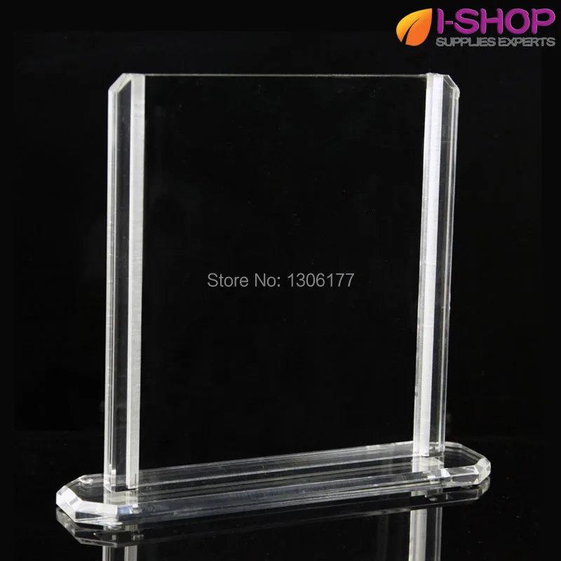 Double sided acrylic photo frame with base clear picture frame 8"x10