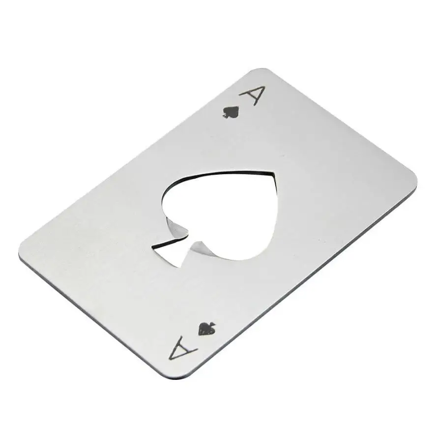 

WholeSale 100pcs/lot Bottle Opener Stainless Steel Credit Card Size Beer Bar Blade Spade A PK Outdoor Camping Tools