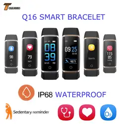 Q16 Bluetooth Smart Браслет IP68 Водонепроницаемый Работает Спортивные Часы сердечного ритма Фитнес трекер вызова SMS сообщение напоминание