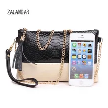Genuine leather bag female casual messenger alligator bags tassel famous design Clutches Bolsas Femininas bag women ZALANDAR