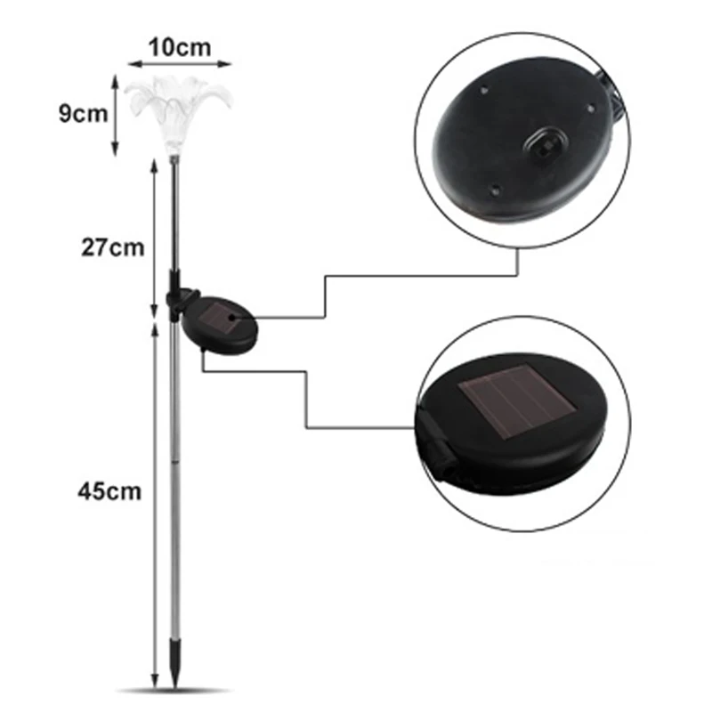Color-Changing LED Garden Solar Light Outdoor Waterproof  MushroomLily Solar LED for Garden Decoration Path Lawn Solar Lamp  (3)