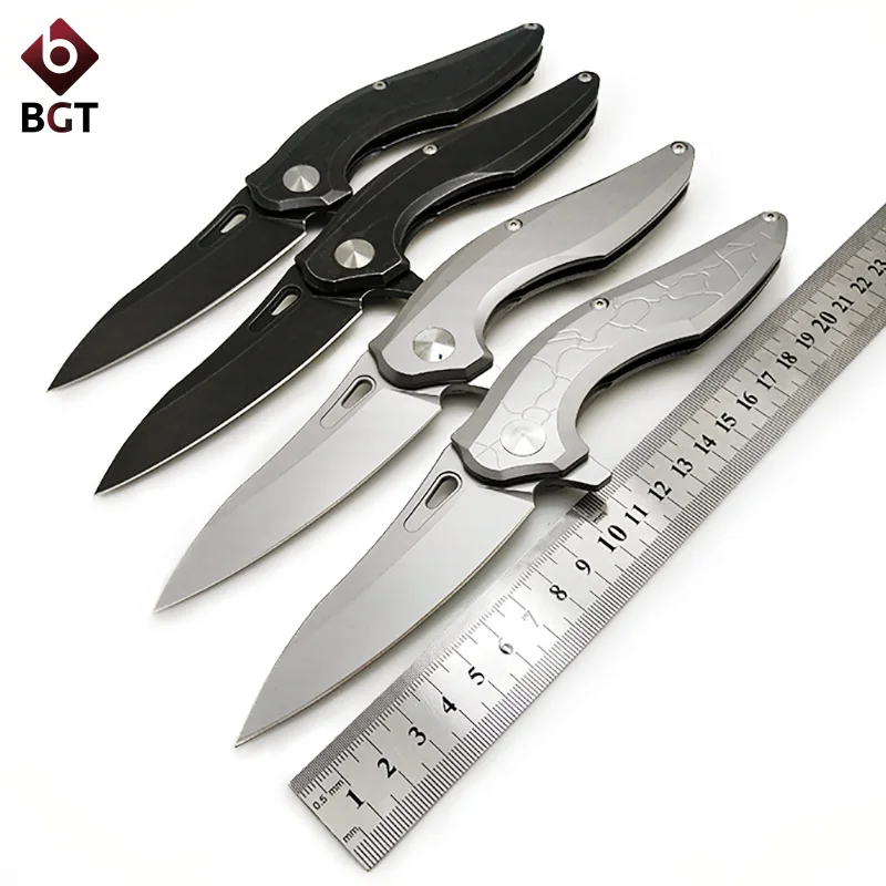 Folding Survival Pocket Hunting Knife 9CR18 Steel Bearing Tactical