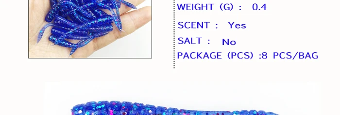 Mini Micro Soft Lure Soft Bait Rock Fishing Lures 4.5cm 0.4g 105pcs Worm Sandworms Swimbait Fishing Tackle  (5)