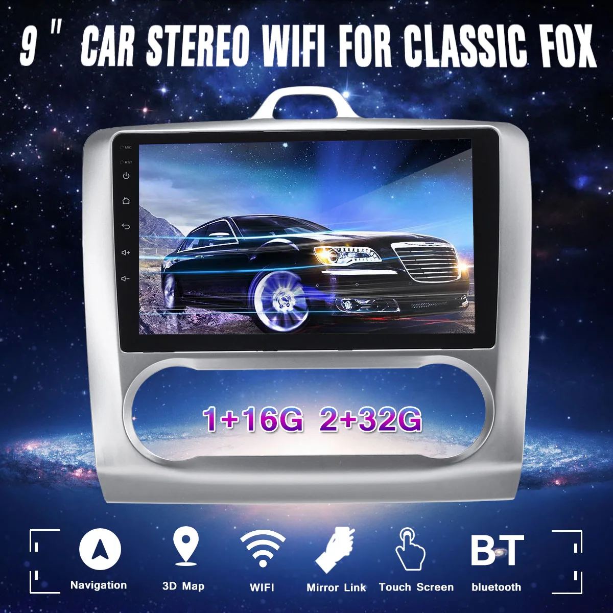 

9" Android 8.1 Car Radio GPS Navigation Multimedia Player Head Unit For 2004 2005-2011 for Exi AT(1+16G/2+32G)