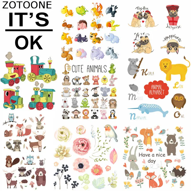 

ZOTOONE Patches Cute Animal Sets Iron on Transfer Patches for Clothing Bag Washable Badges Diy Accessory Clothing Deco Patches D
