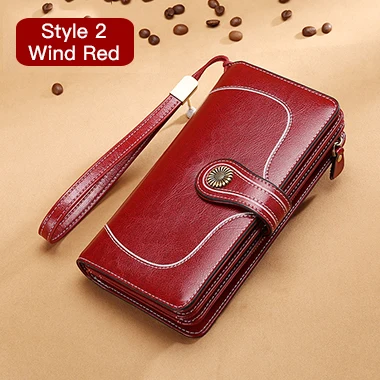 Женский клатч SENDEFN, удлинённое кожаное портмоне с ремешком, кошелёк на молнии, вмещает iPhone 7, 5162-71 - Цвет: 5186-Wine Red
