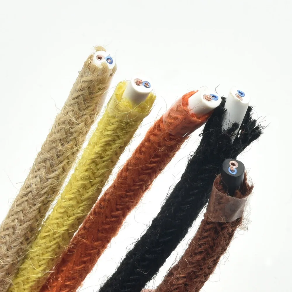 2*0,75 мм Винтаж Edison текстильный провод с круглым сечением для кроссовок плетеный кабель Электрический провод Ретро подвесной светильник на тросах шнур 2/5/10M