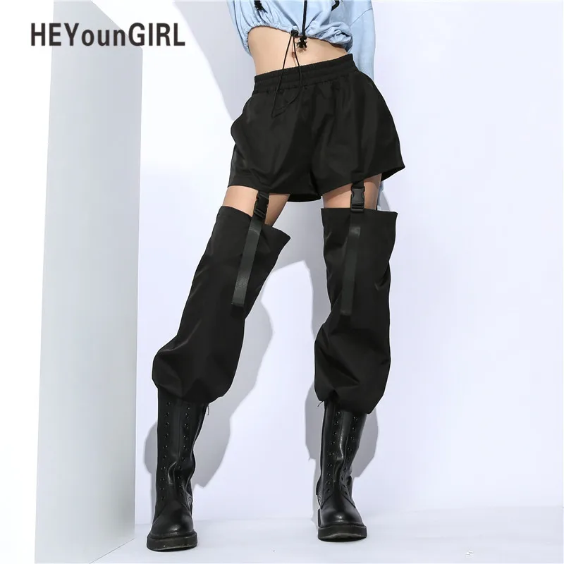 HEYounGIRL Harajuku Streetwear Patchwork Women Pants High Waist Summer Sweatpants Casual Ladies Trousers Korean Pants Capris HEYounGIRL Harajuku Streetwear Patchwork Women Pants High Waist Summer Sweatpants Casual Ladies Trousers Korean Pants Capris