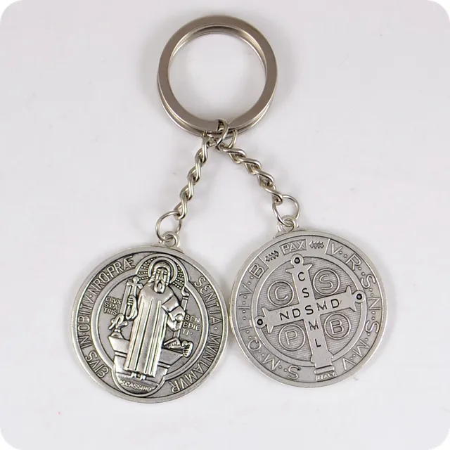 Saint Benedict Medal Key Chains Catholic Orthodox Christian Fashion