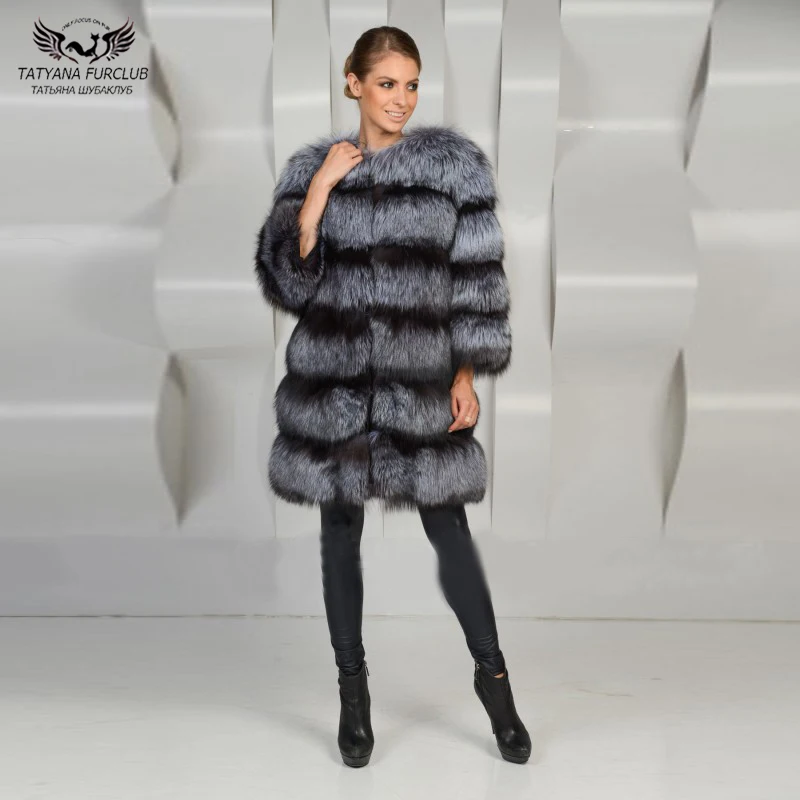 Женская куртка с натуральным мехом лисы Tatyana Furclub новинка 2020 пальто для русской