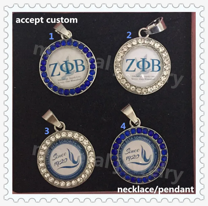 Ожерелье Zeta phi beta dove circle Кристальное очарование прозрачный голубой горный
