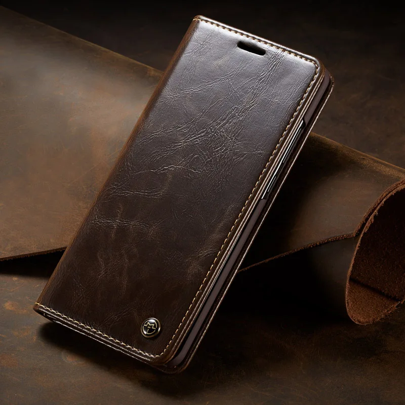 Brown Роскошный флип-чехол для samsung Galaxy Note 10 A30 A50 A70 S10 Plus S10E из натуральной кожи кошелек держатель для карт чехол для телефона - Цвет: Brown