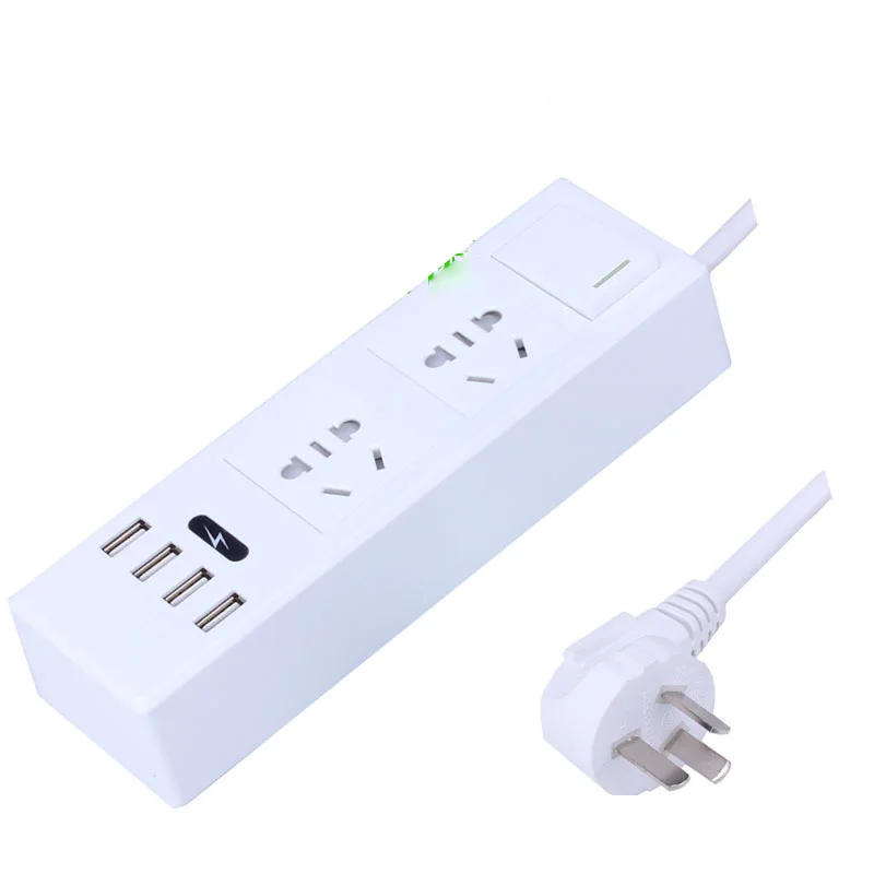 

Power Strip 4 USB Charging Ports Power Plug US & EU&UK Standard Plug Multi Adapter Smart USB socket For iphone Samsung Xiaomi