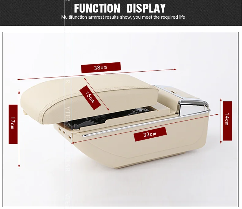 Vtear для Nissan Sunny, Versa Автомобильный подлокотник кожаный подлокотник usb коробка для хранения интерьер центральной консоли автомобильные аксессуары 2012 подлокотник для авто