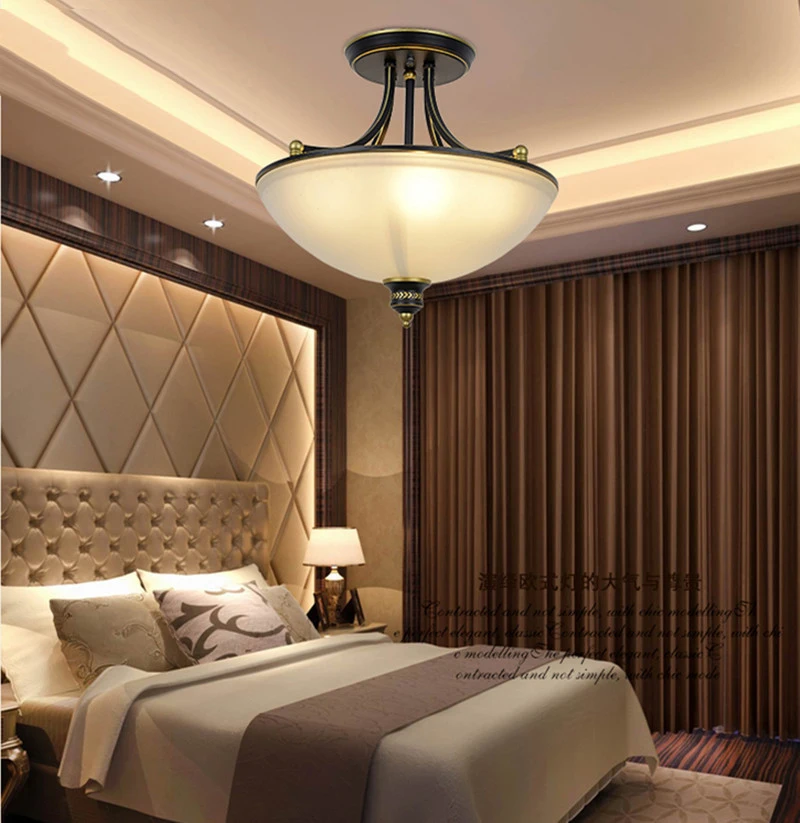 

SGROW Retro Plafond Ceiling Lights Simple European Country Lamp Lighting Fixtures for Bedroom Living Room Dining Room Lampara