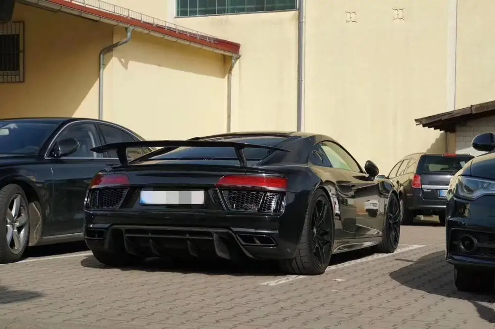 R8 V10 Plus Комплект кузова Vors Стиль углеродного волокна передняя губа задний диффузор ГТ крыльевой Интерцептор для Audi R8 стайлинга автомобилей