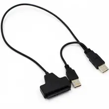 USB 2.0 SATA 7 + 22Pin na USB 2.0 przewód adaptera do kabla 2.5 HDD dysk twardy laptop podłączyć 2.5 "SATA dysk twardy do komputera(China)