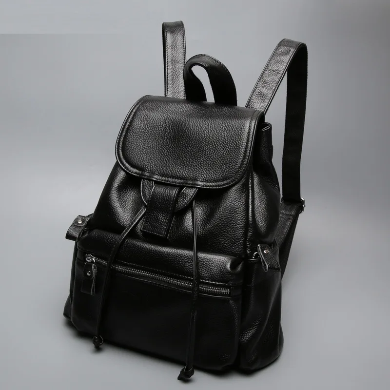 Daily Backpack Simple Fashion Backpacks 100 Genuine Leather Shoulder