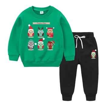 

Children Christmas Sets Clothing 2019 Kids Unisex Suits Cartoon Christmas Sweatshirt Boys Winter Cartoon Casual Sets Girls Set