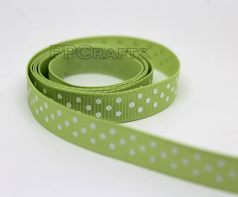 PPC204 Grosgrain Ribbon Printed Polka Dots 3/8&quot 9mm 50yards/roll Tape | Дом и сад