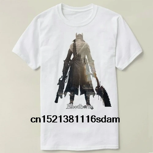 Забавная Мужская футболка белая футболки черная Bloodborne DIY игровая с коротким