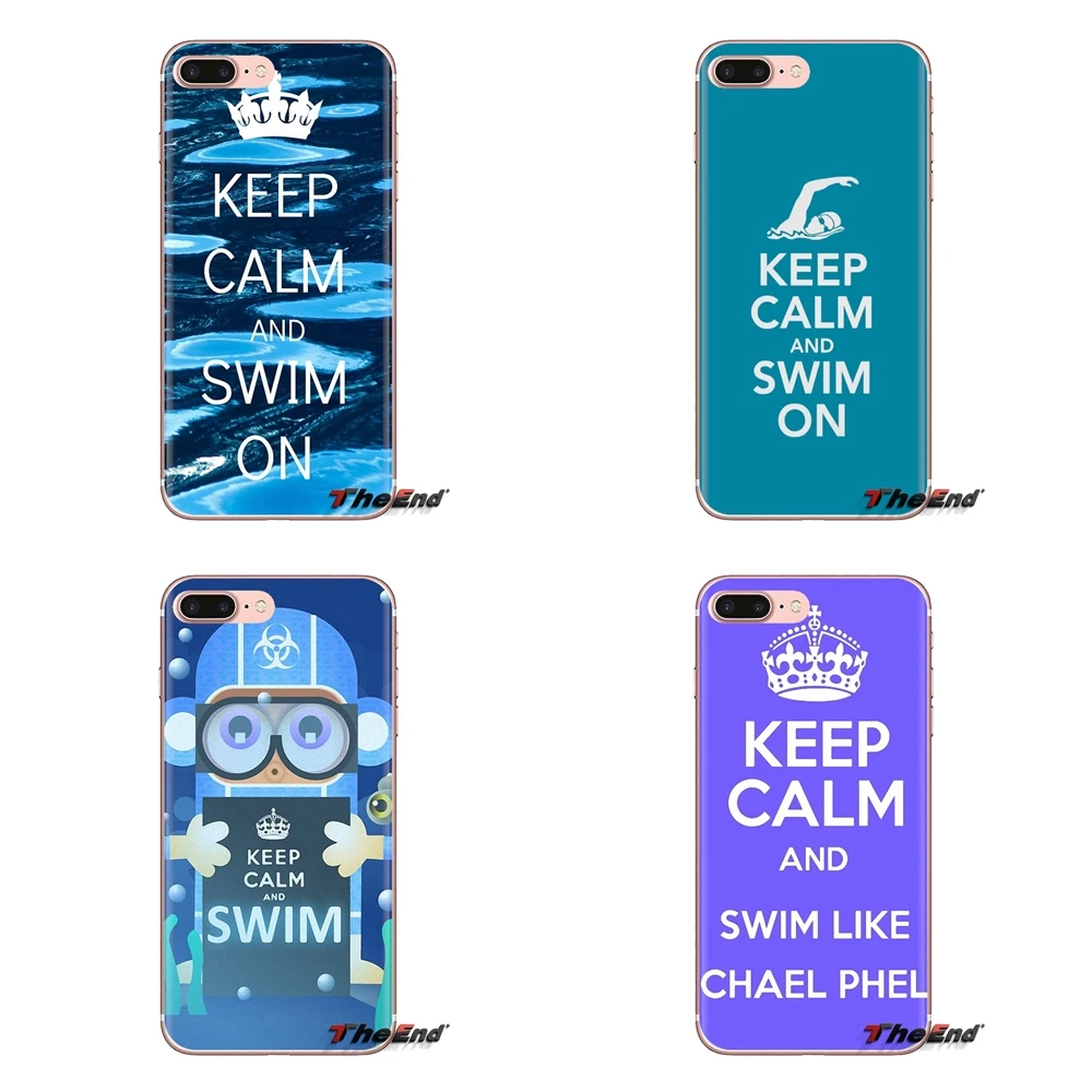 Soft Transparent Cases Covers Keep Calm And Swim On For Samsung Galaxy J1 J2 J3 J4 J5 J6 J7 J8 Plus 2018 Prime 2015 2016 2017 |