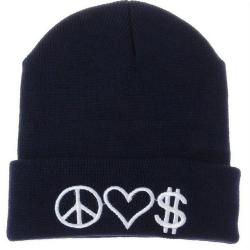 Peace Love Money Letter Embroidery Knitting Beanies Women And Men Hat Winter Skullies Beanies Beanie Women Knitted Beanieknitted Beanie Women Aliexpress