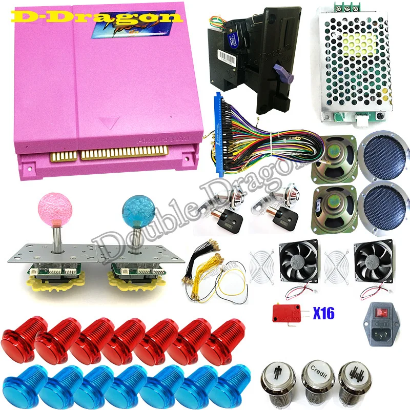 

Pandora Box 4S Plus DIY Arcade Bundles Kits Parts With Illuminated Joystick & Button Power Supply ice socket coin slots