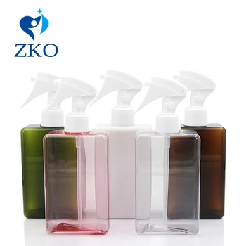 

300ml PETG Multicolor Plastic Perfum Spary White Mouse Trigger/Mice Spray Free Shipping Refillable Mist Spray Square Bottle