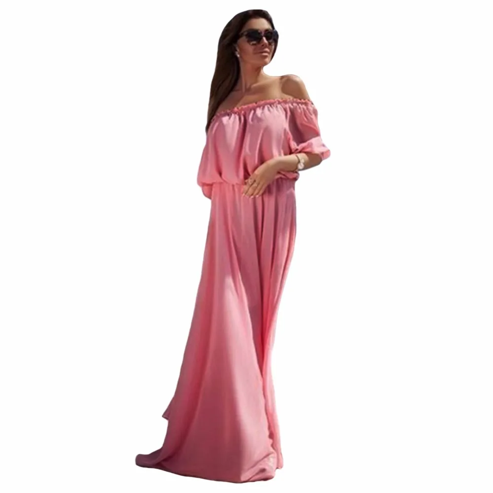 

Long Maxi Chiffon Dress 2017 Spring Summer Boho Beach Dress Chiffon Floor Length Party Dresses Sexy Party Vestidos