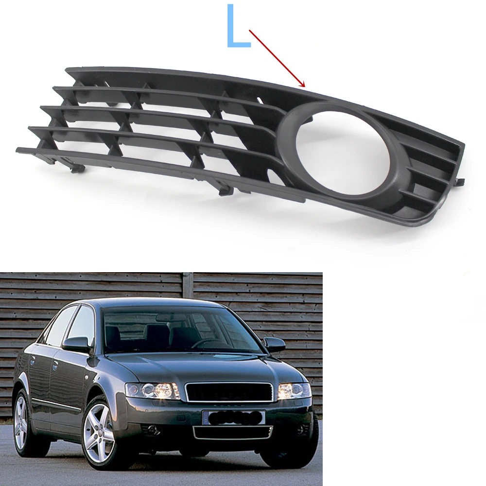

1x Front Lower Side Bumper Fog Light Lamp Grille Grill for Audi A4 B6 Sedan 2002-2005 Left Side 8E0 807 681
