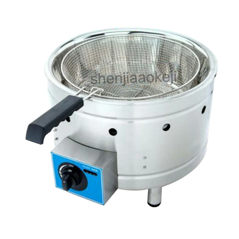 15L Stainless Steel single basket Commercial deep fryer fried whole chicken fritters french fries Gas fryer 1pc