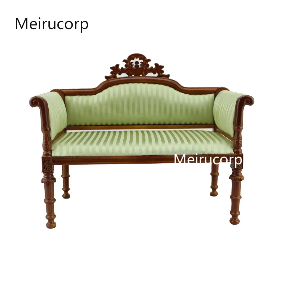

Dolls Furniture 1:6 scale stripe pattern Fabric Sofa Hand Carved