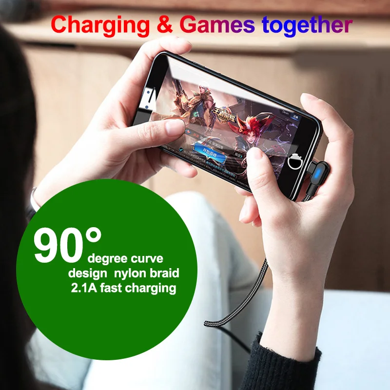 USB Type C Charging Cable 1M 2M Fast 90 Degree For Samsung Xiaomi Huawei