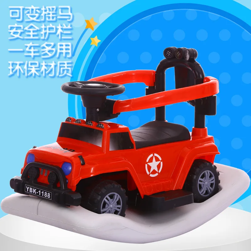 

2 In 1 Children Multi-functional Scooter Car Rocking Chair Four Wheels Ride on Car Toys for Children Boys Baby Walker Stroller