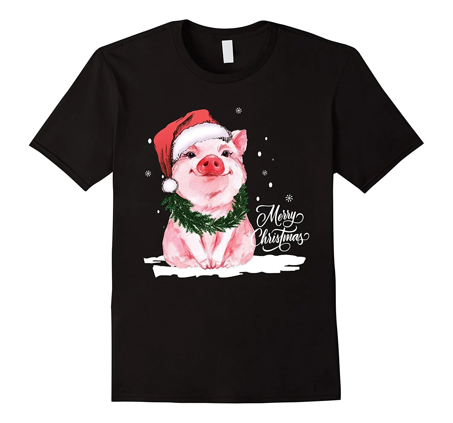 С Рождеством Христовым ЛЮБОВЬ свиней футболка Летняя рубашка с короткими