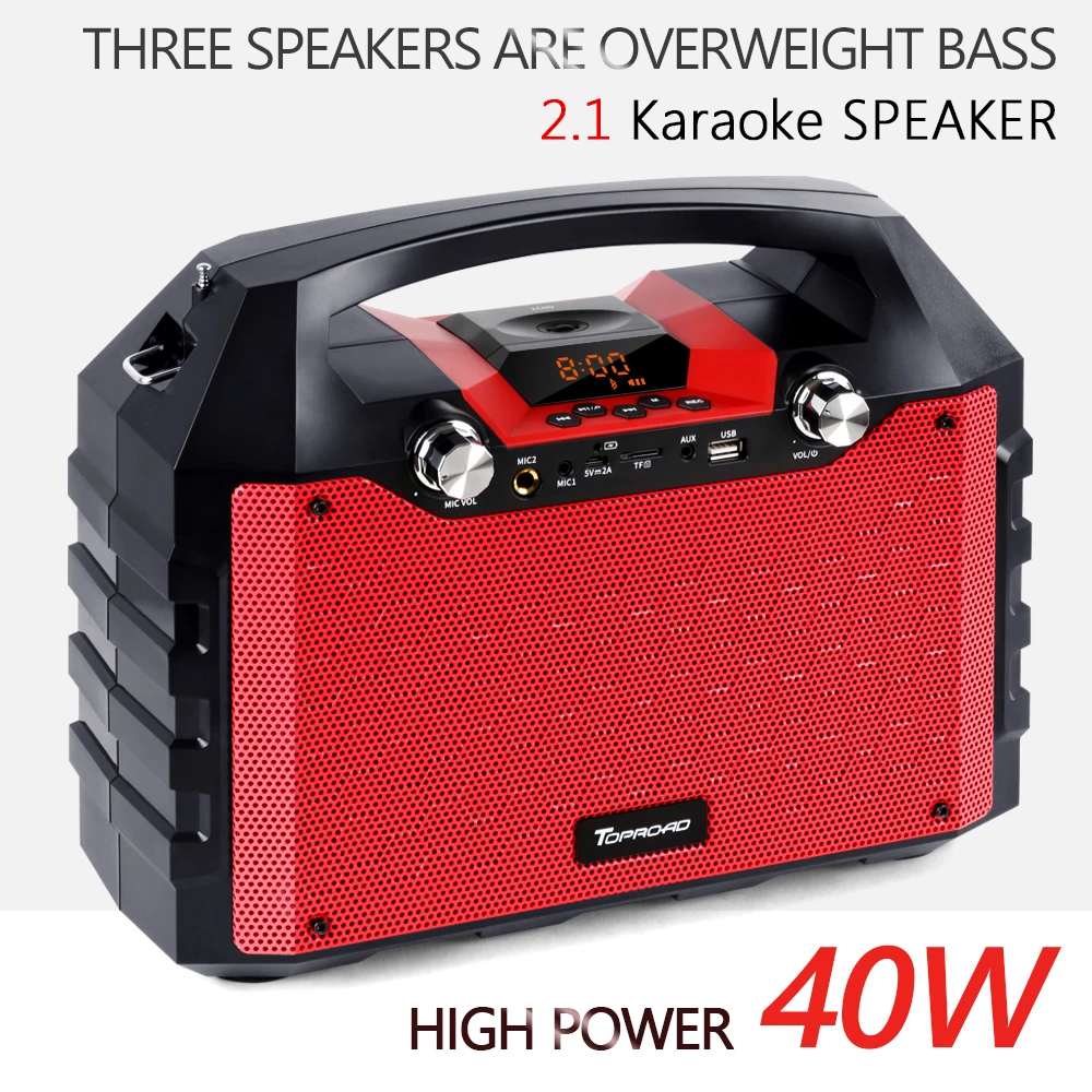  TOPROAD 40W Big Power Bluetooth Speaker Portable Wireless Stereo Bass Speakers Support Remote Contr