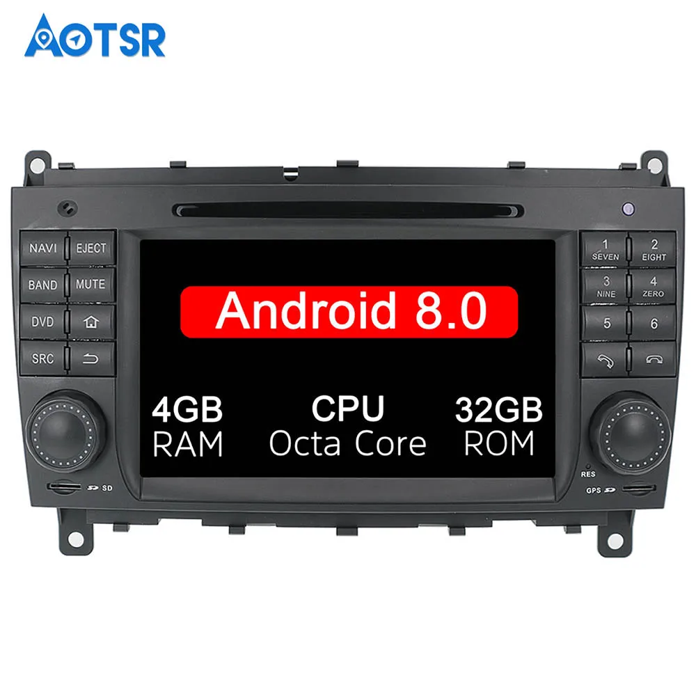 

Aotsr Android 8.0 GPS Navigation Car DVD Player Rockchip PX5 For Benz W203 W209 Multimedia Radio Recorder WIFI 4G RAM+ 32G