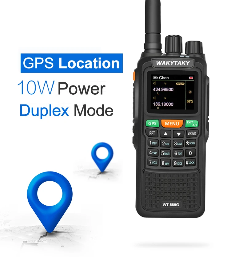 Gps двухстороннее радио Dual Band Long Distance двухканальные рации 10 км Вт 999CH 3000 мАч