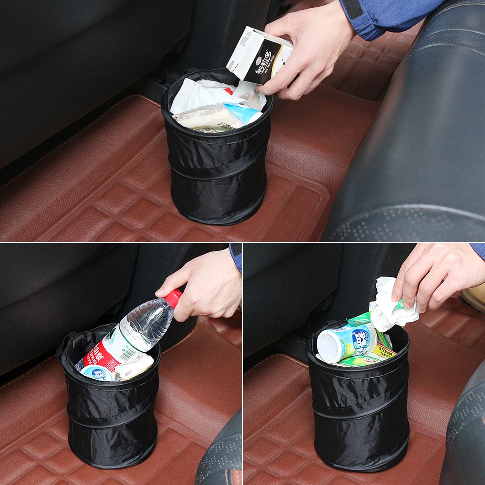 RIMIDI автомобиль может упаковать мешок водонепроницаемый автомобильный мешок для мусора для небольшого герметичности Автомобильная сумка-холодильник-Автомобильный мусорный пакет с боковым карманом(черный