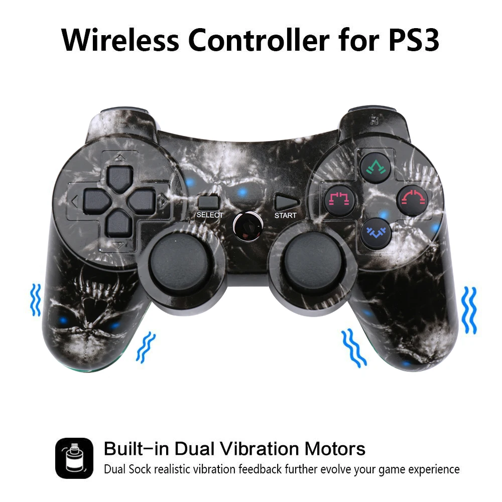 Контроллер беспроводной двойной шок геймпад для Playstation 3 Пульт Sixaxis беспроводной для PS3 контроллер с шестью осями/двойной шок